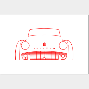 Triumph TR3 classic car outline graphic (red) Posters and Art